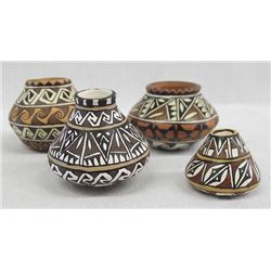 Yaqui Miniature Polychrome Pottery Jars