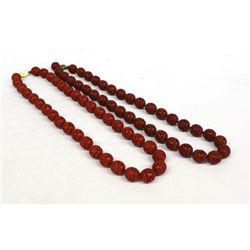 1960 Chinese Carved Cinnebar Necklaces