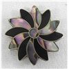 Image 1 : Mexican Abalone & Jet Sterling Inlay Pin Pendant