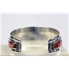 Image 3 : Navajo Red Shell Sterling Inlay Bracelet - Begay