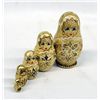 Image 2 : Russian Wooden Nesting Dolls with Gold Laminate