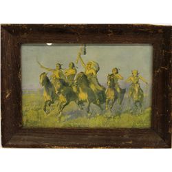 Framed Antique Print in Wooden Frame