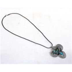 Navajo Sterling Turquoise Bird Necklace - Skornik