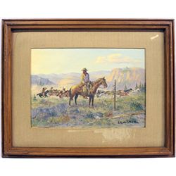Framed Original Cowboy Oil Painting - McCollister