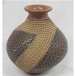 Mata Ortiz Textured Geometric Jar - Benjamin Soto