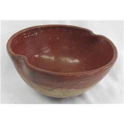 Precolumbian Pinched Handle Two Toned Bowl