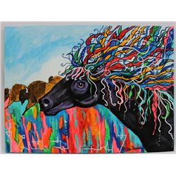 Original Acrylic Wild Pony by Kills Thunder