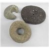 Image 1 : 3 Prehistoric Donut Whorl Stone Tools