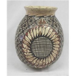Polychrome Mata Ortiz Sunflower Jar - Luis Ortiz