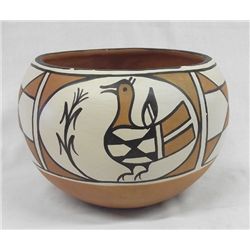 Santo Domingo Polychrome Zia Bird Pottery - Lavato