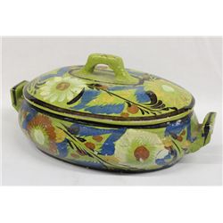 Vintage Oaxacan Mexican Pottery Covered Dish