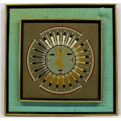 Framed Navajo Kachina Banner Sand Painting