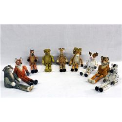 9 Bass Wood Carved & jointed Shelf Critters