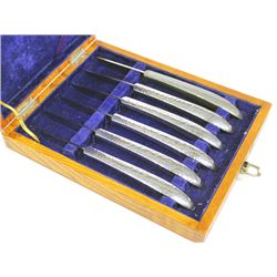 Boxed Set of Hammered Katana Hakusui Inami Knives