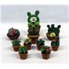 Image 1 : Collection of 12 Miniature Clay Cactus in Pots