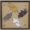 Image 2 : Framed Buffalo Sand Painting by Emma Yazzie
