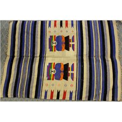 Vintage Mexican Pictorial Textile Rug.