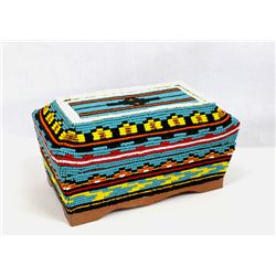 Hand Beaded Hinged Box - Kills Thunder