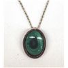 Image 1 : Sterling Silver Malachite Signed Necklace