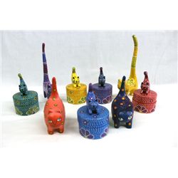 9 Blainese Hand Painted Wooden Cats