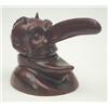Image 1 : A carved and stained wood nut cracker in the form of a horned character with long nose, 6.5ins £5...