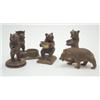 Image 1 : Five Swiss 19th century carved wood bear models including two match strikers, approximately 5ins...