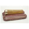 Image 1 : An amber and gold-mounted cheroot holder, in leather case £30-40...