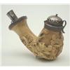 Image 1 : A Continental 19th century Meerschaum pipe carved with a figural allegory in alto-relief, bowl wi...