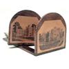 Image 1 : A Victorian rosewood and Tunbridgeware book rack inlaid with two views of a castle, 13ins. long....