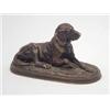 Image 1 : After E.Delabrierre, a bronze figure of a seated Labrador on a signed naturalistic oval base, 8in...