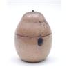 Image 1 : A George III pear shape tea caddy with iron hinge and oval escutcheon (stalk missing) 6ins  (see...
