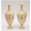 Image 1 : A pair of Royal Worcester blush porcelain vases with panels of floral sprays (lack covers) No.181...
