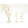 Image 1 : A 19th century Venetian glass claret jug with alternating strands of opaque latticino and aventur...