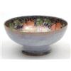 Image 1 : A Royal Worcester Crown Ware fruit bowl painted and gilded with fruit against a mottled blue-gree...