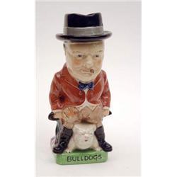 A Burleigh Ware 'John Bull Churchill' character jug, Churchill seated astride bulldog, 11ins £100...