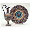 Image 1 : A 19th century Gien, France faience ewer on stand, painted with figures and foliage in renaissanc...
