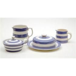 T.G.Green 'Cornish Kitchen Ware' muffin dish and cover, 2 jugs and a covered dish with handle £80...