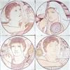 Image 1 : A set of 4 Minton, Hollins & Co earthenware tiles painted with classical portrait busts within ro...