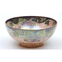 A Maling lustreware fruit bowl printed, enamelled and gilded with fruiting vines, 9.5ins £150-200...