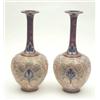 Image 1 : A pair of Doulton Slaters Patent vases with long slender necks, 15ins £250-300...