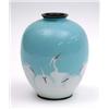 Image 1 : A Japanese globular cloisonne vase, decorated with white cranes on a light blue ground, 5ins £250...