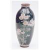 Image 1 : An early 20th century Japanese cloisonne vase decorated with chrysanthemums and butterflies on a...