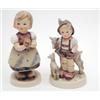 Image 1 : A Hummel figure of the Little Goat Herder and another of a girl with posy of flowers, 5ins £70-10...