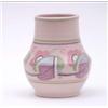 Image 1 : A Poole vase with stylised flowers in mauve and pink against a pale pink ground, 5ins £60-80...