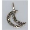 Image 1 : OPEN CRESCENT MOON MARCASITE PENDANT .925 STERLING SILV