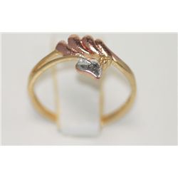 14K GOLD PLATED BI-COLOR ADJUSTIBLE RING