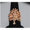 Image 2 : FASHION JEWELRY MULTI-COLORED CZ PEACOCK SHAPED BRASS R