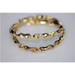 GOLD PLATED TWISTED HOOP EARRING