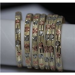 FASHION JEWLERY MULTI-COLORED BANGLES QTY. 7
