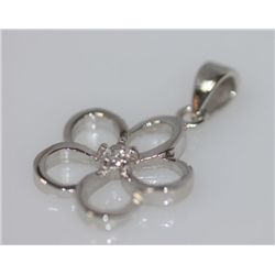 FLOWER  CZ PENDANT .925 STERLING SILVER